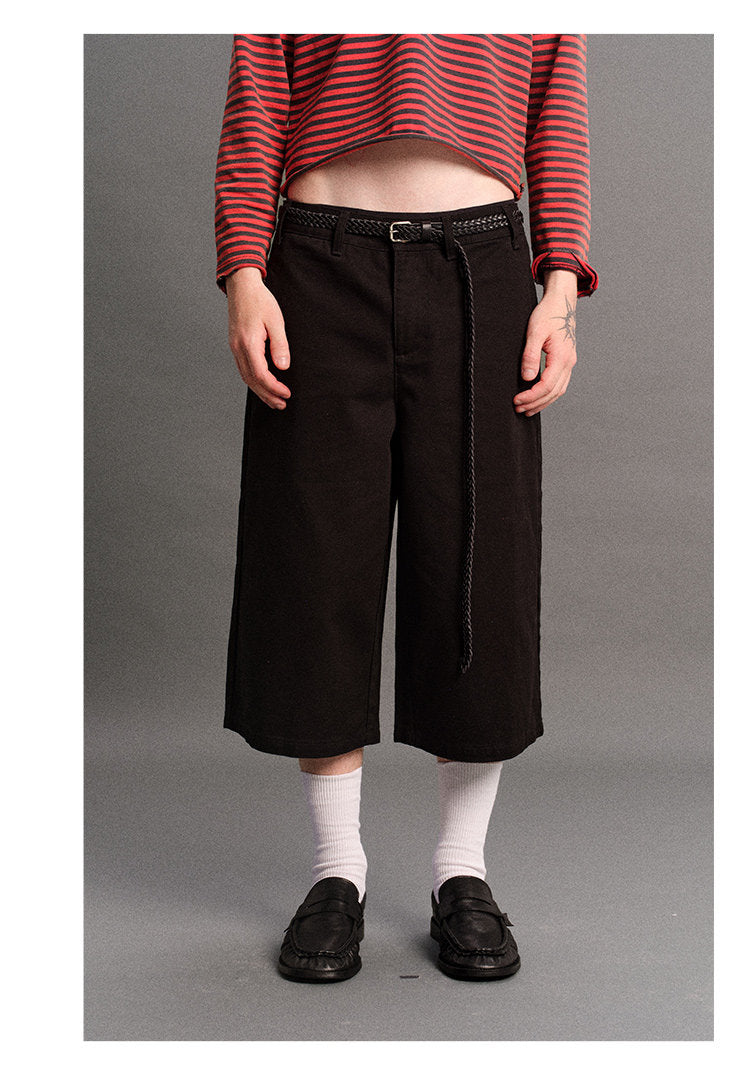 Cotton Straight-Leg Shorts