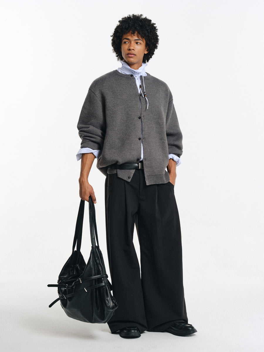 Wrinkle-resistant double-pleated casual pants