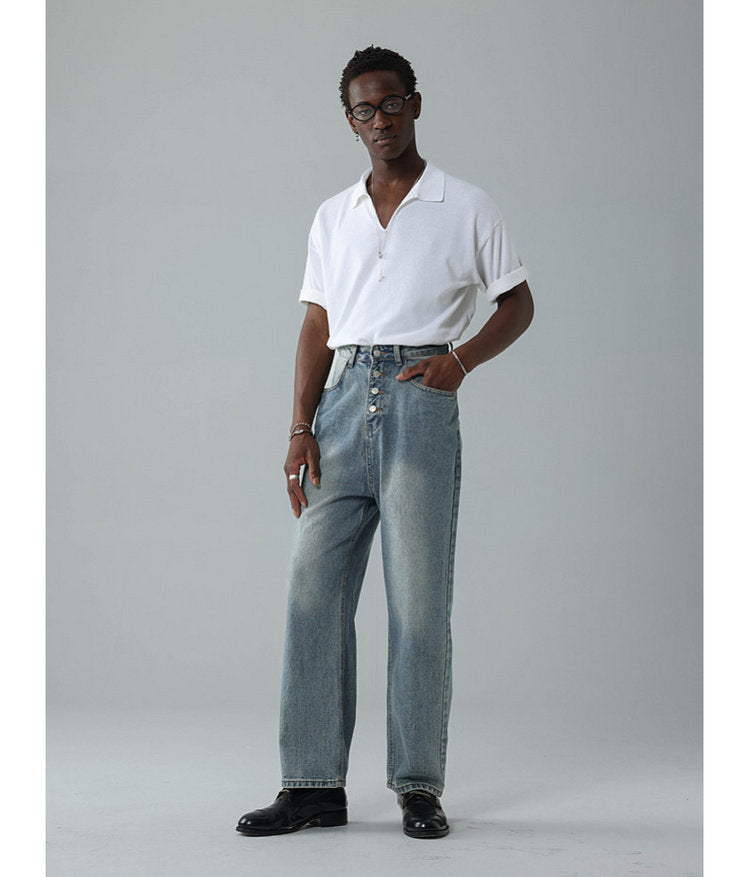 Small V-neck polo shirt