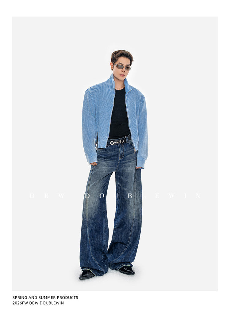 Wide-Leg Denim Pants