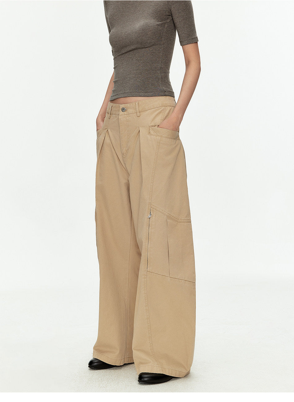 Deconstructed Curved Casual Pants