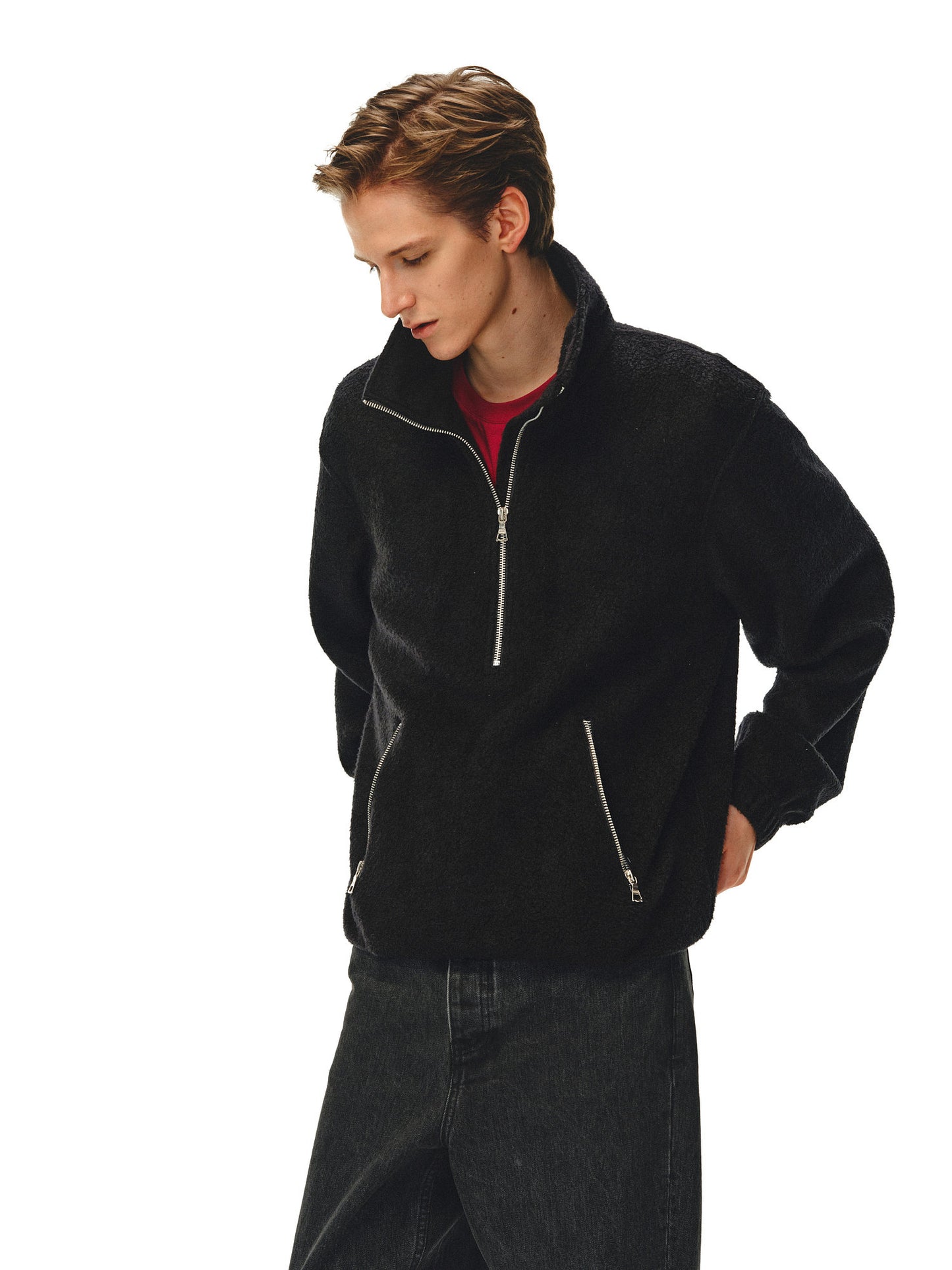 Half-Zip Pullover Wool Shirt