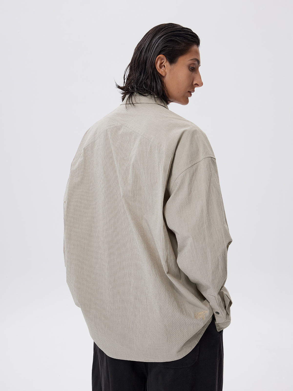 Pre-dyed fine check shirt