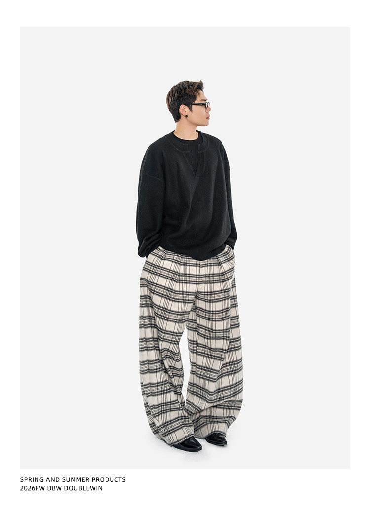 Oversized Wool-Blend V-Neck Sweater