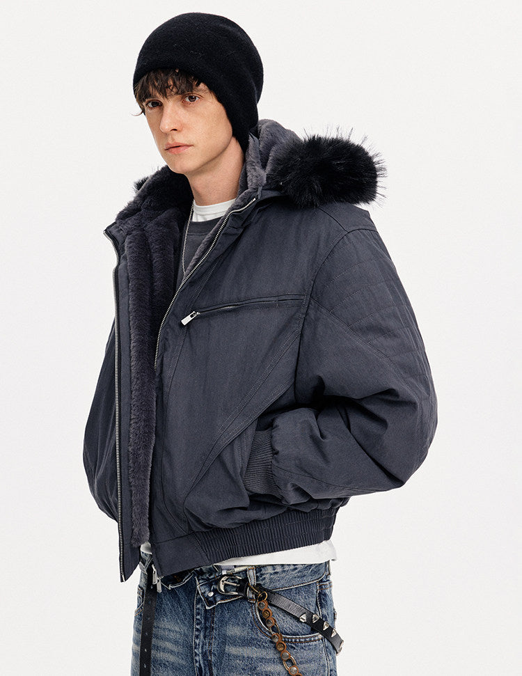 Detachable Hood White Duck Down Jacket