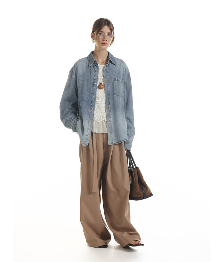 Vintage processed denim shirt