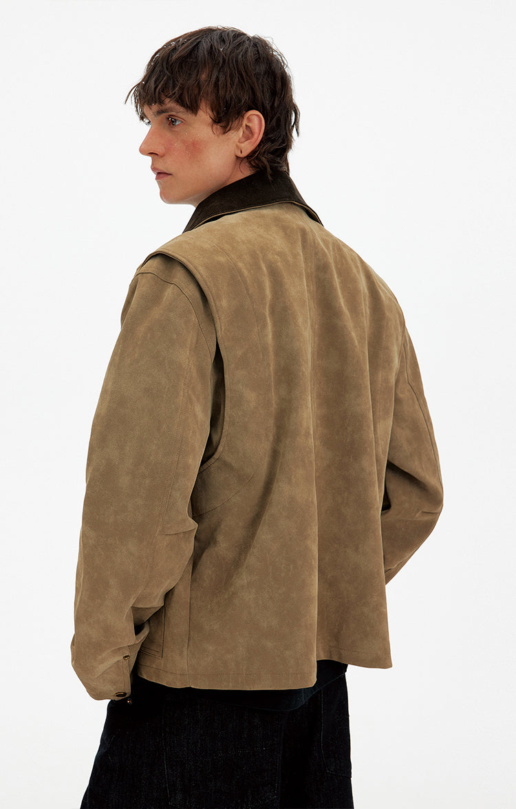 Unisex Corduroy Collar Jacket