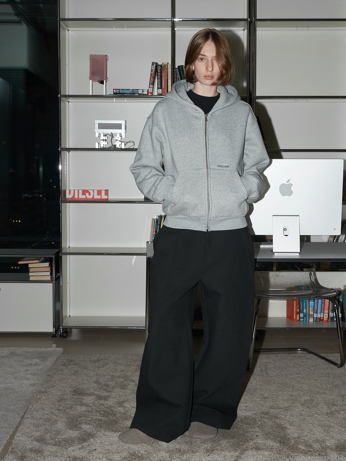 Zipper Hooded Sweatshirt