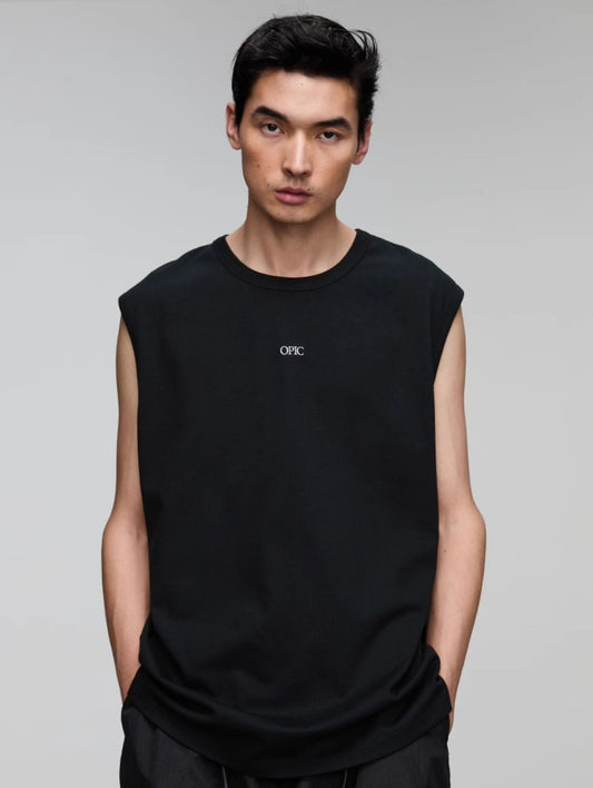 Logo print sleeveless shirt