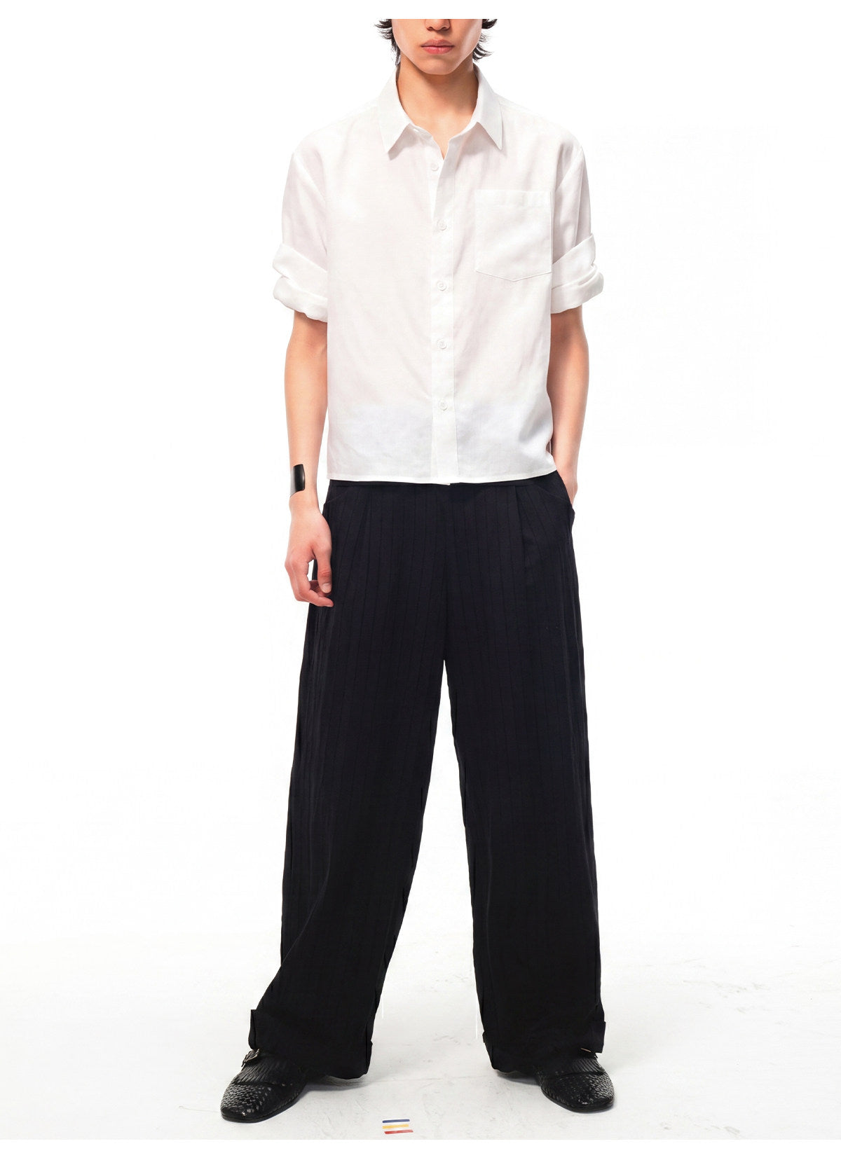 Tencel Linen Rolled-Cuff Shirt