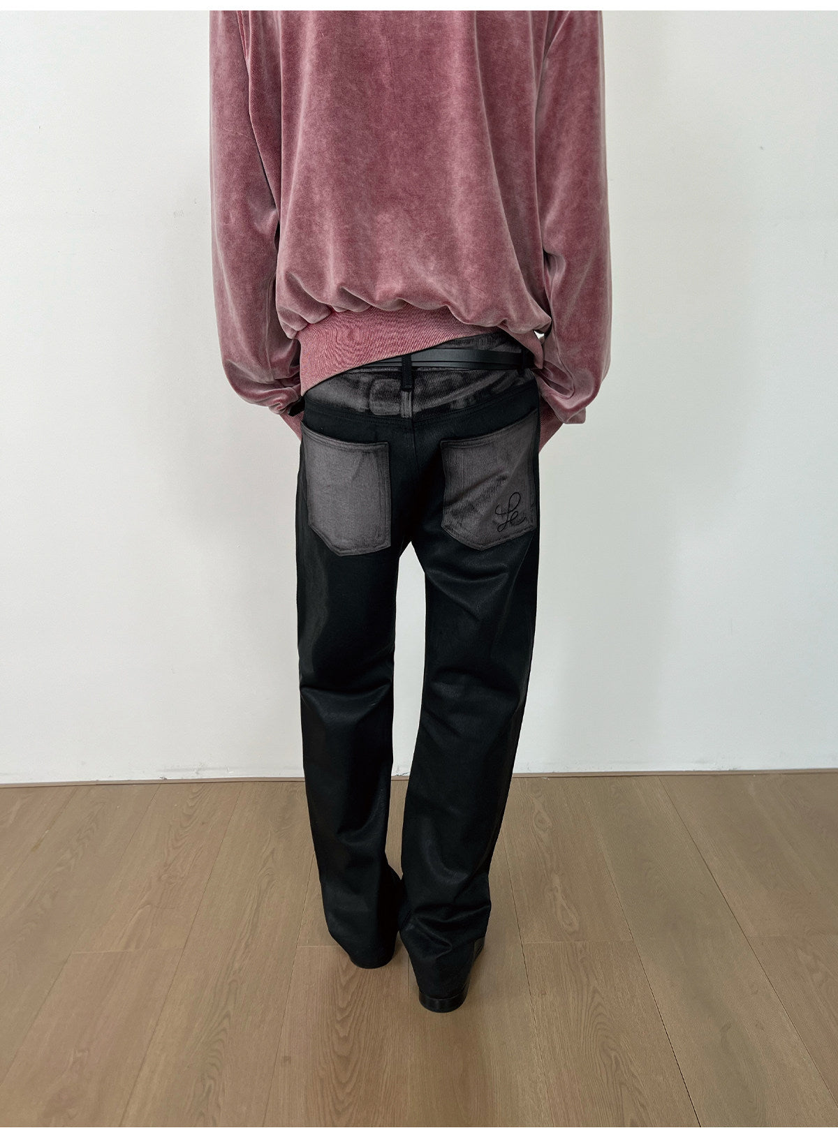 Waxed Slim Straight Jeans