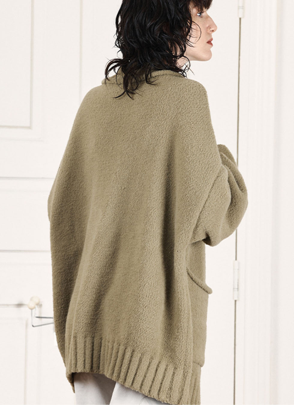 Horn Button Loose Lazy Style Cardigan