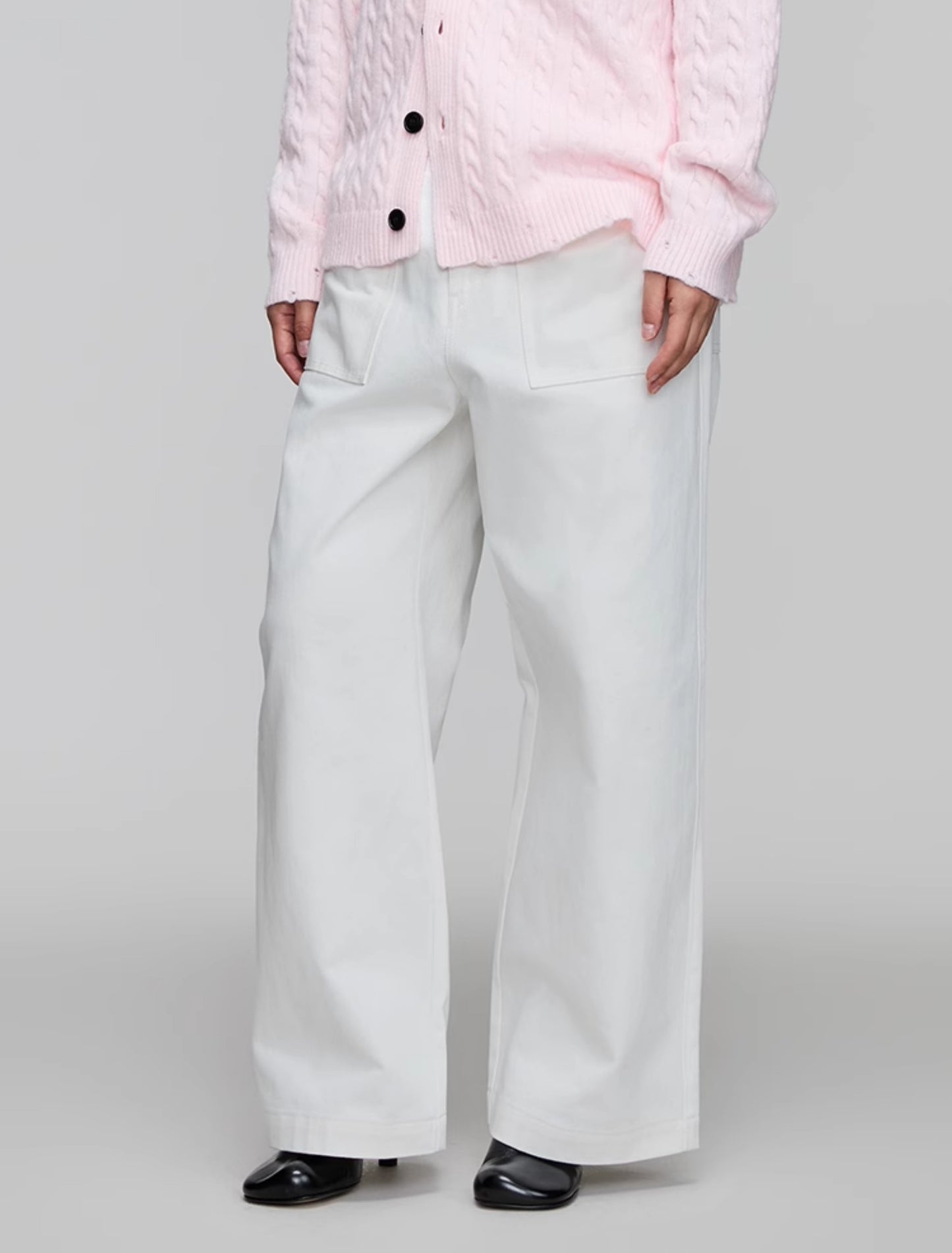 Elastic Waist Wide Leg Casual Pants