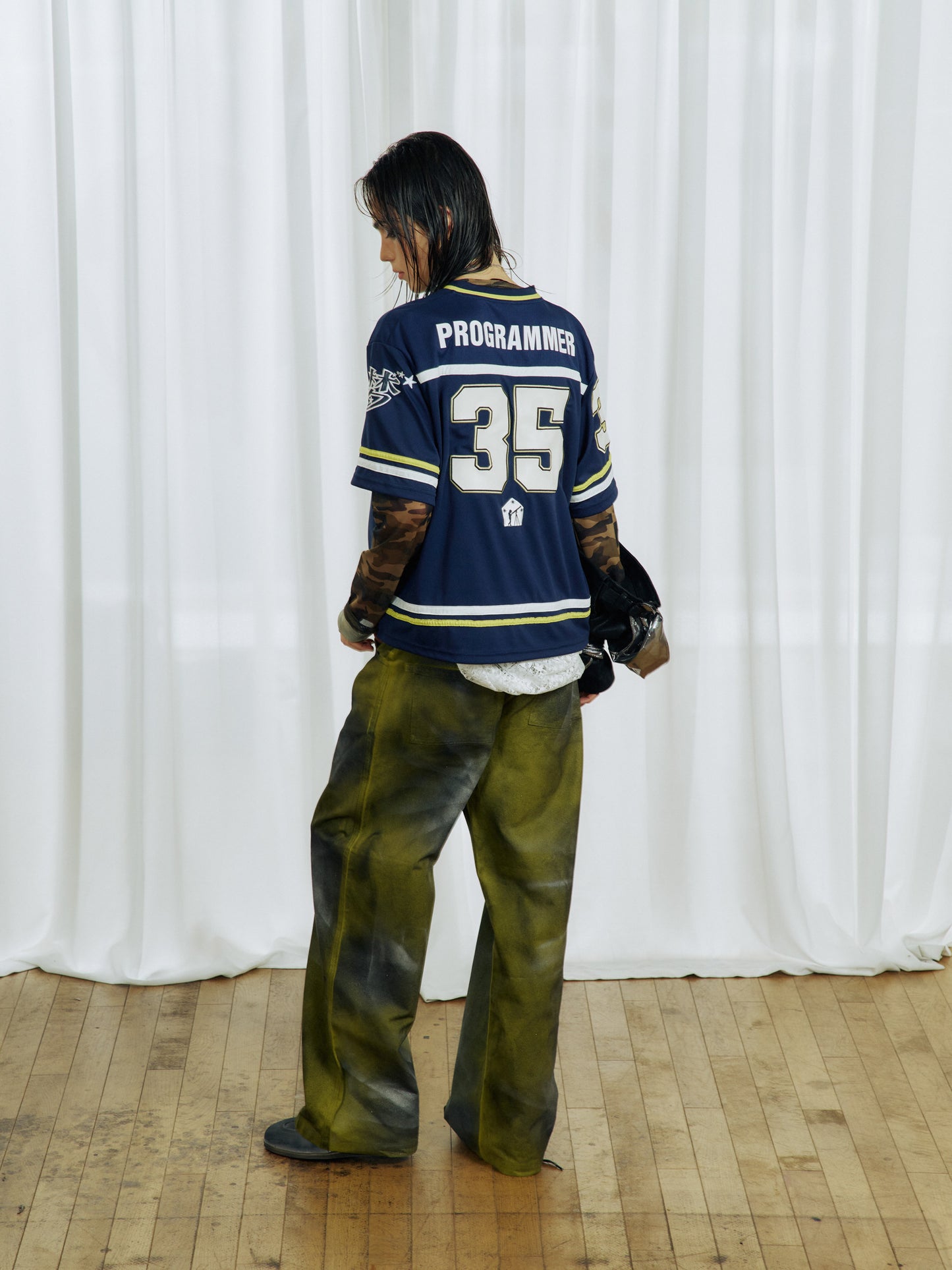 Hand-dyed Spray-Dye Straight Casual Pants
