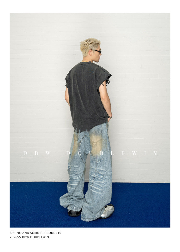 Wash-treated Distressed T-Shirt