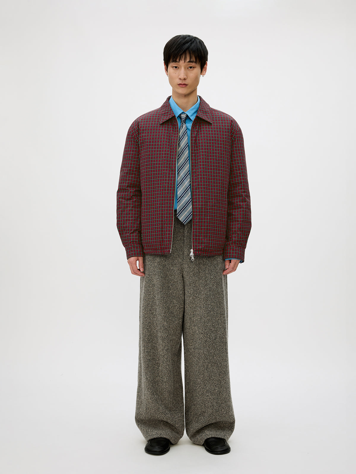 Checkered White Duck Down Jacket