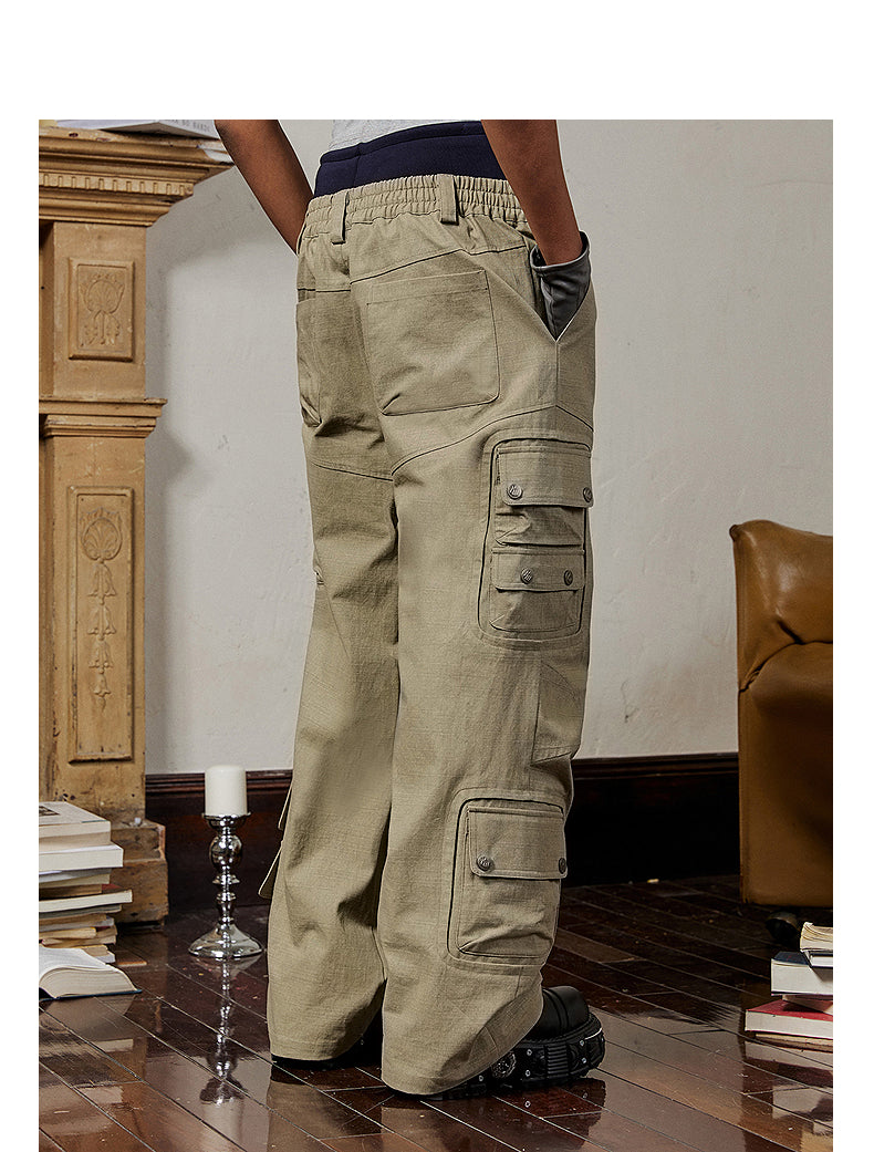 Multi-pocket casual pants