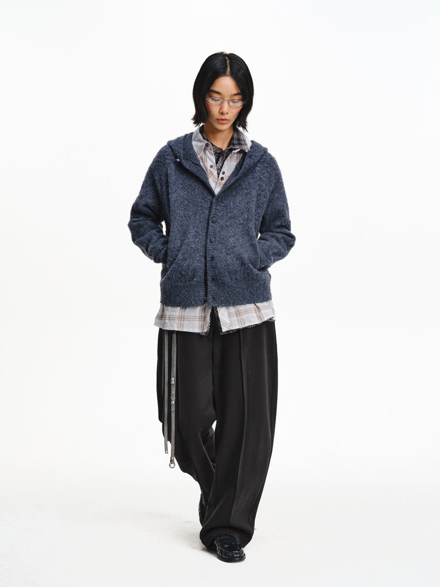 Blended Wool Straight Leg Pants