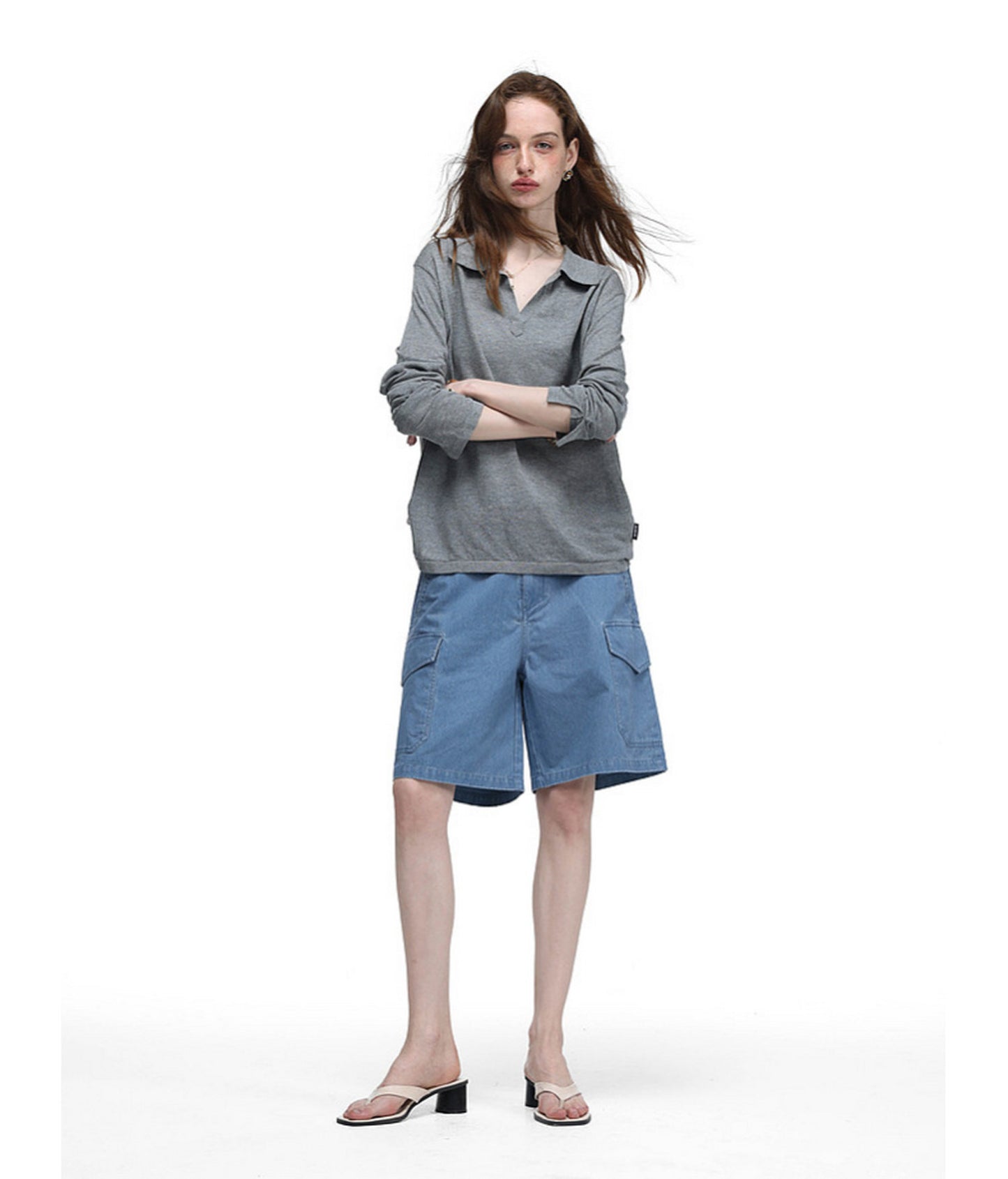 Linen-Blend Knit Polo Shirt