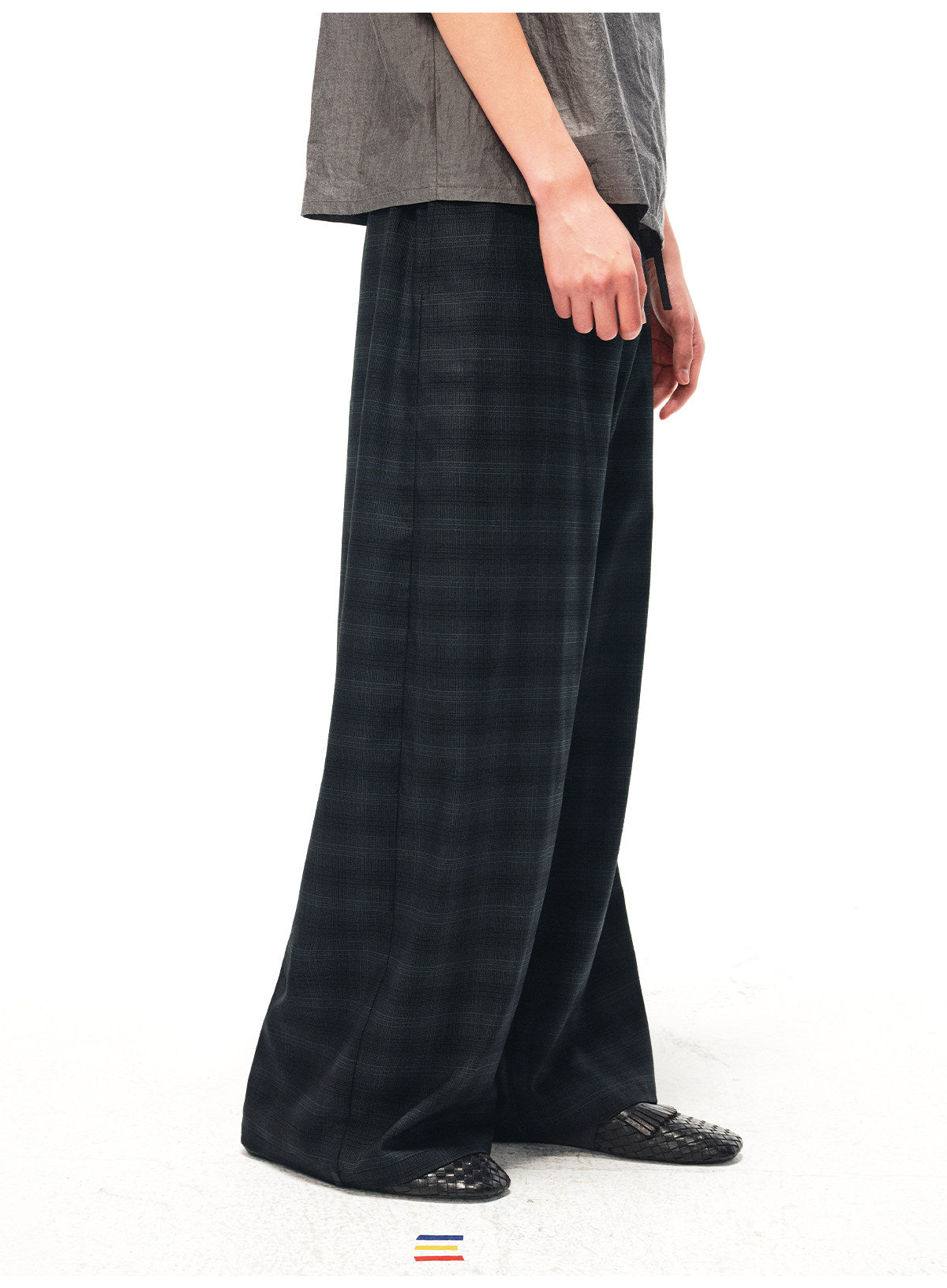 Drawstring Check Pattern Casual Pants