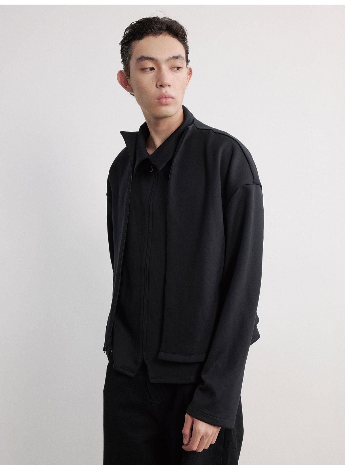 Fake Two-Piece Zipper Shirt