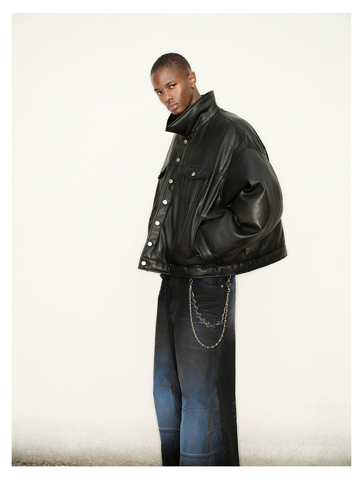 Box Silhouette Leather Jacket – ULTIMUS
