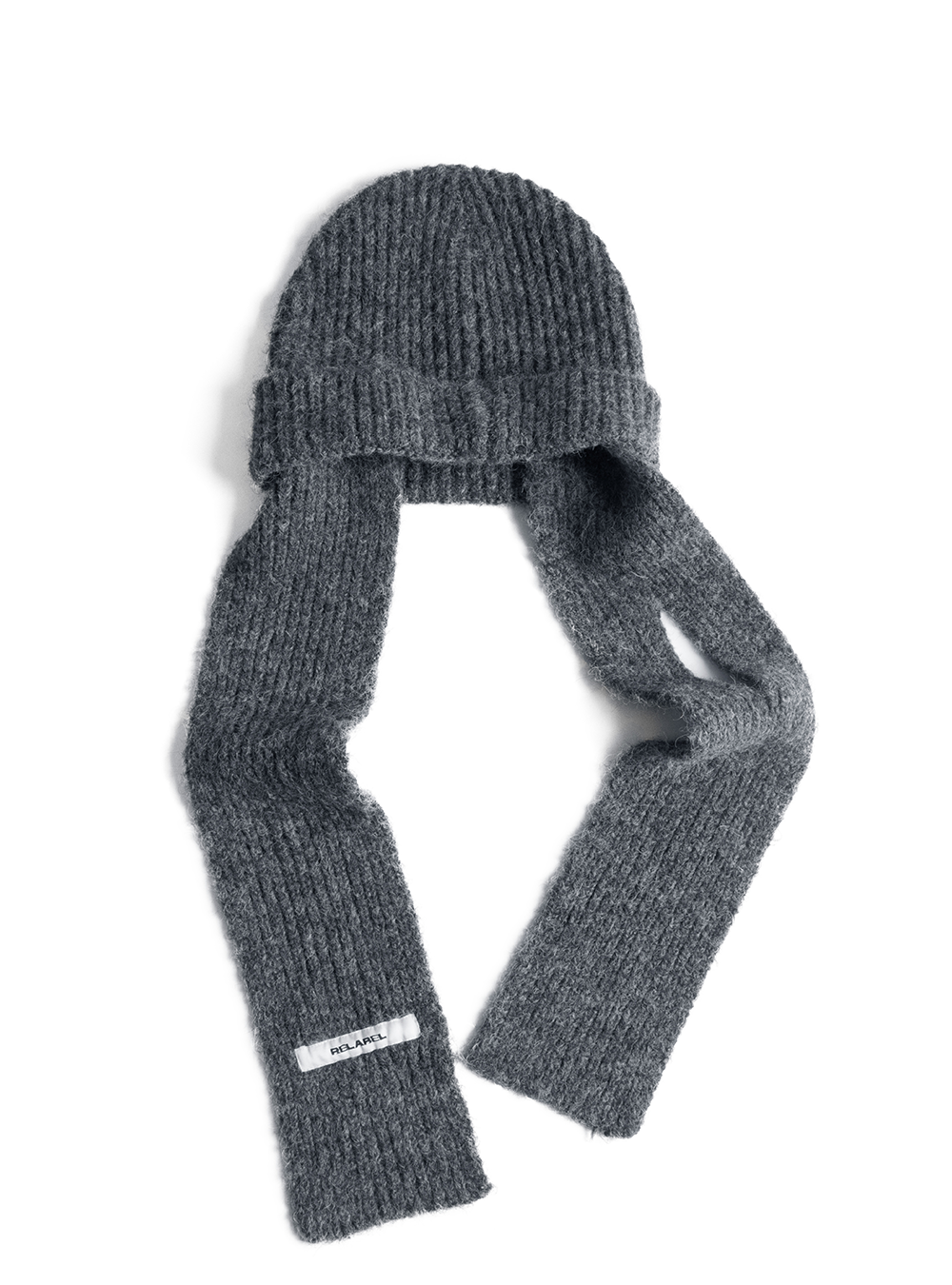 Knit cap with detachable scarf