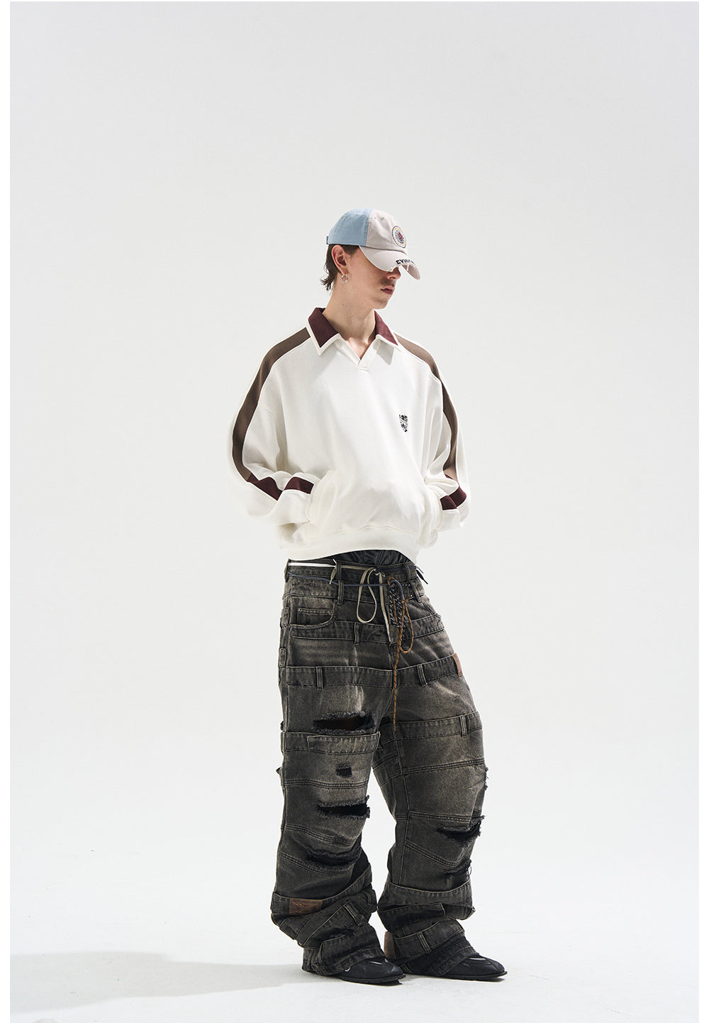 Ash-washed baggy jeans