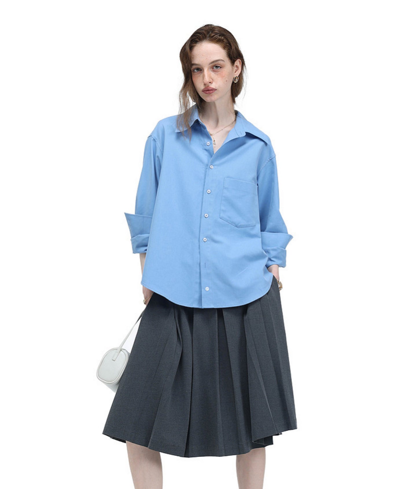High-End Tailored Long-Silhouette Shirt