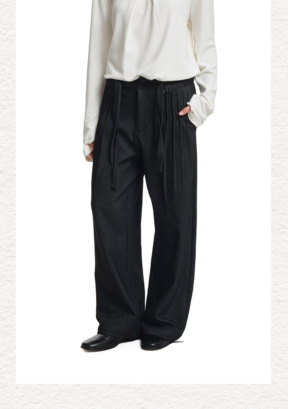 A-Line Double-Belt Casual Pants