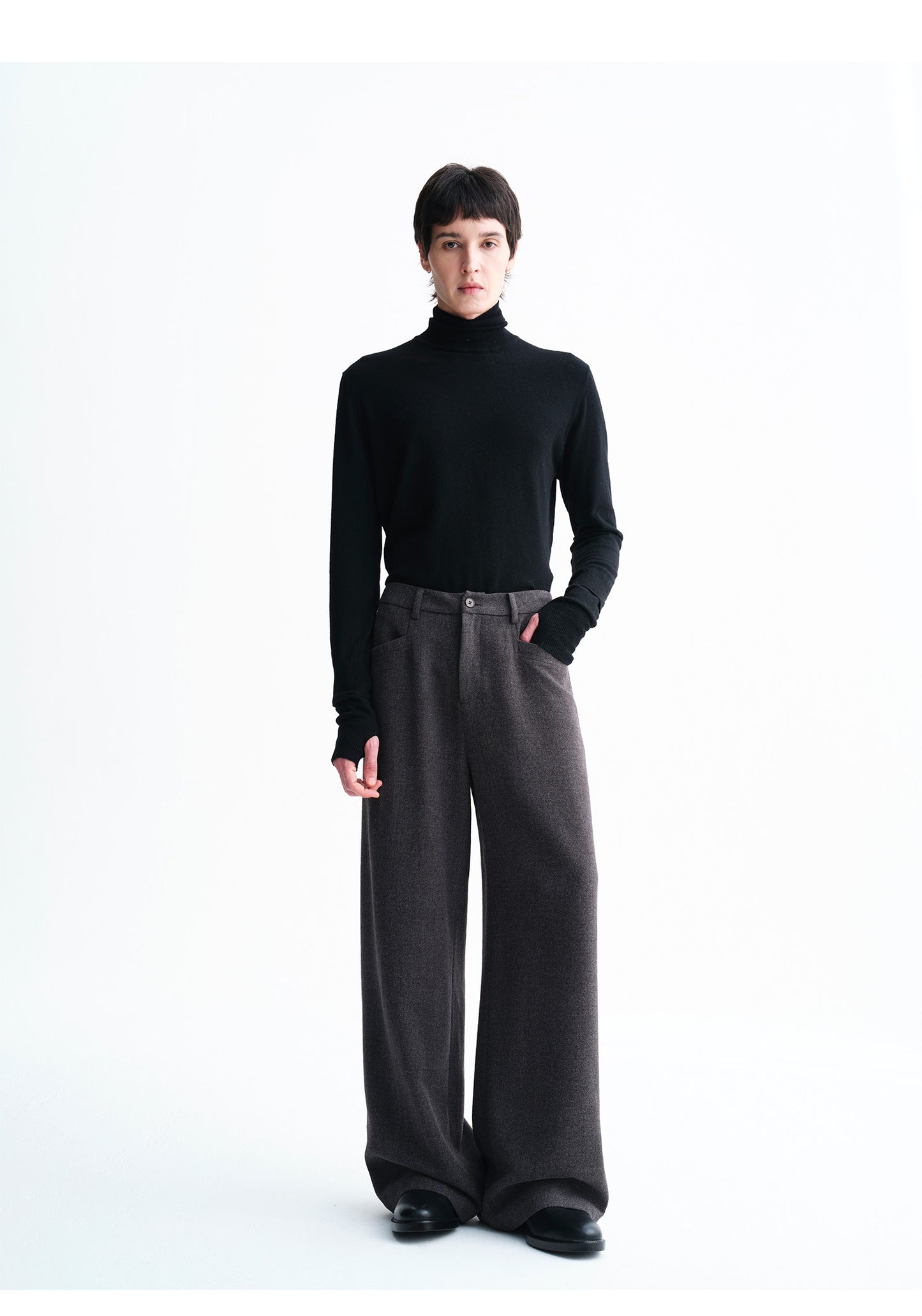 Relaxed Style Wide-Leg Casual Pants