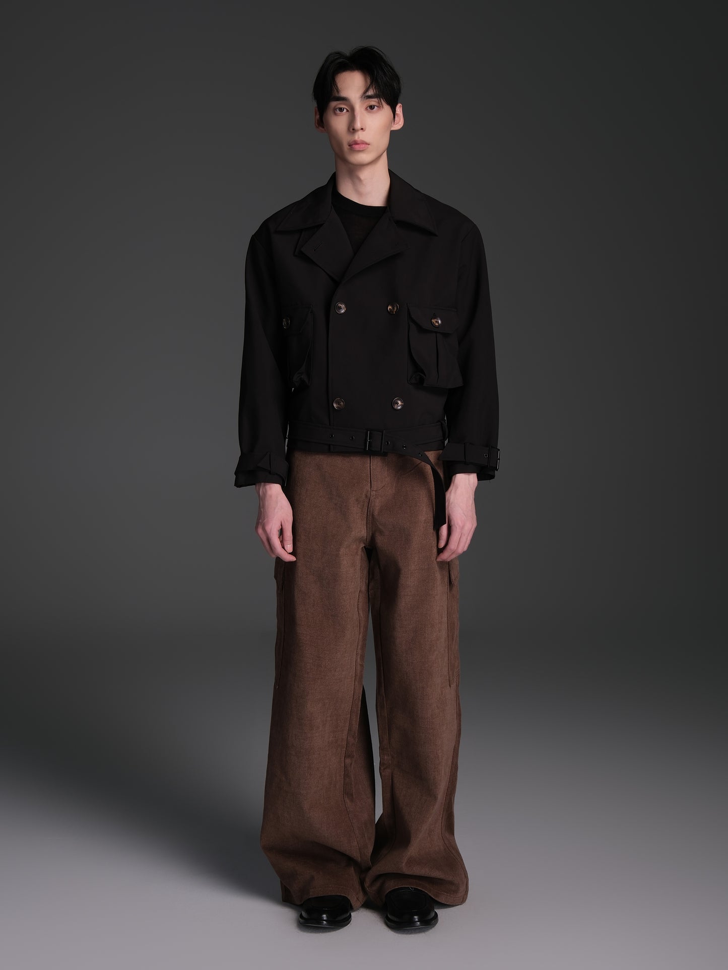 Short wide trench coat