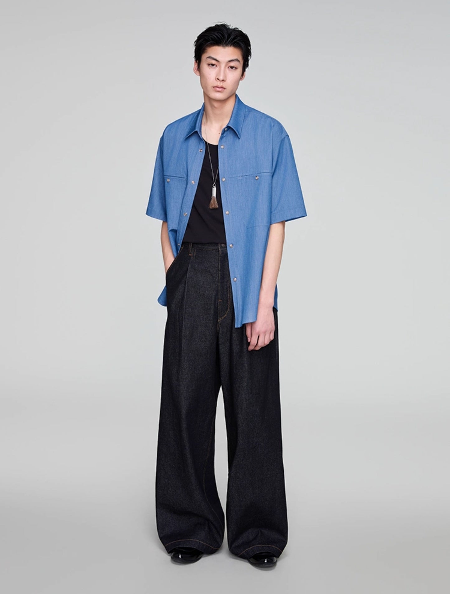 Imitation denim shirt