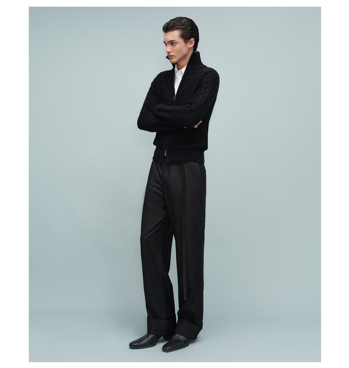Straight-Leg, Slim-Fit Casual Pants