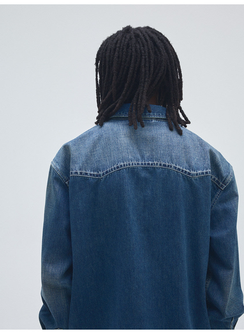 Classic Pocket Retro Denim Shirt