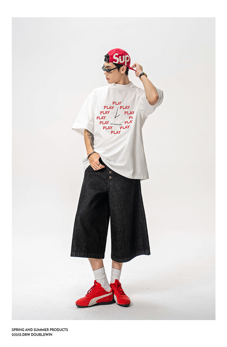 Embroidered cotton T-shirt