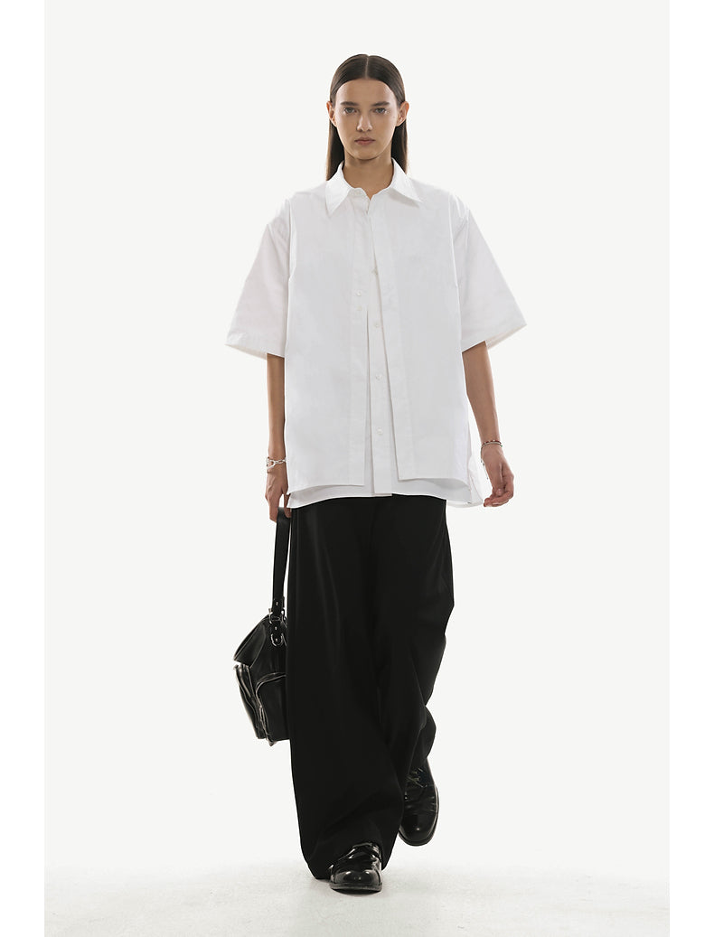 Low-end style silhouette drape pants