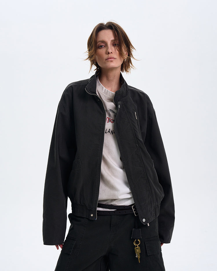 Simple Silhouette Harrington Jacket