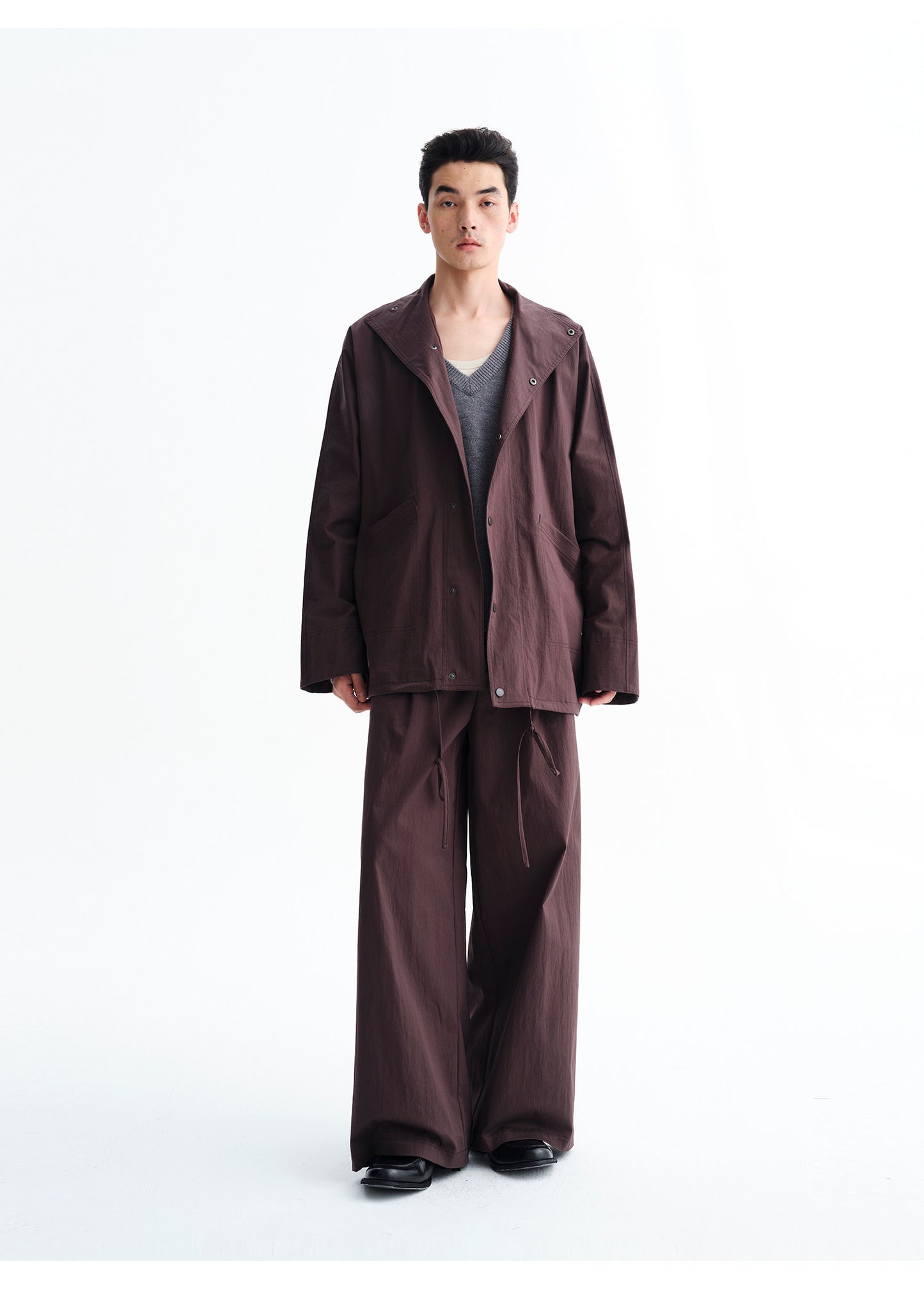 Relaxed wide-leg casual pants