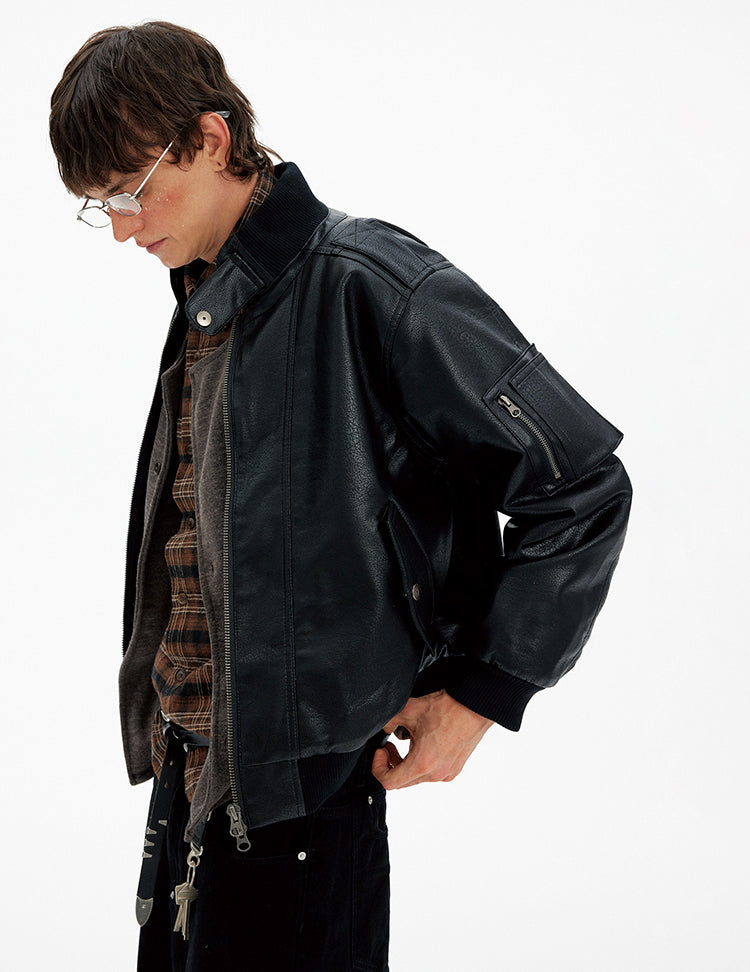 PU Leather Motorcycle Jacket