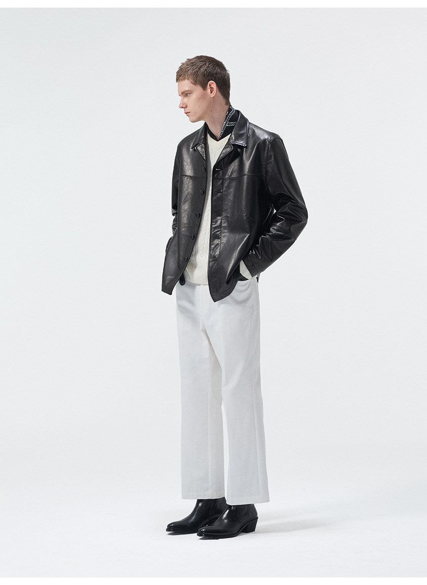 Minimalist Style Split Collar Jacket