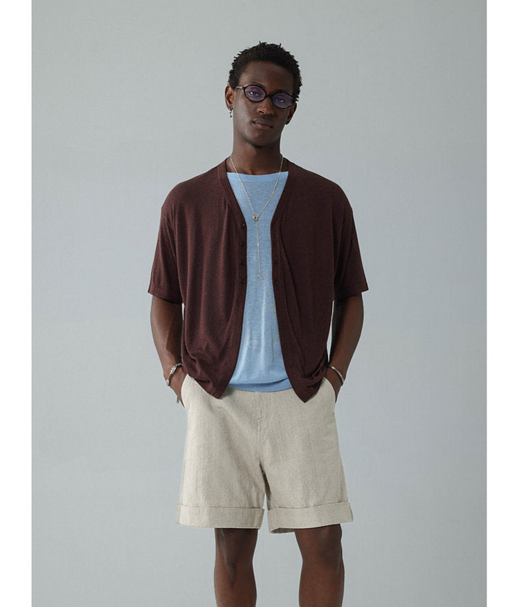 Half-front knit shirt