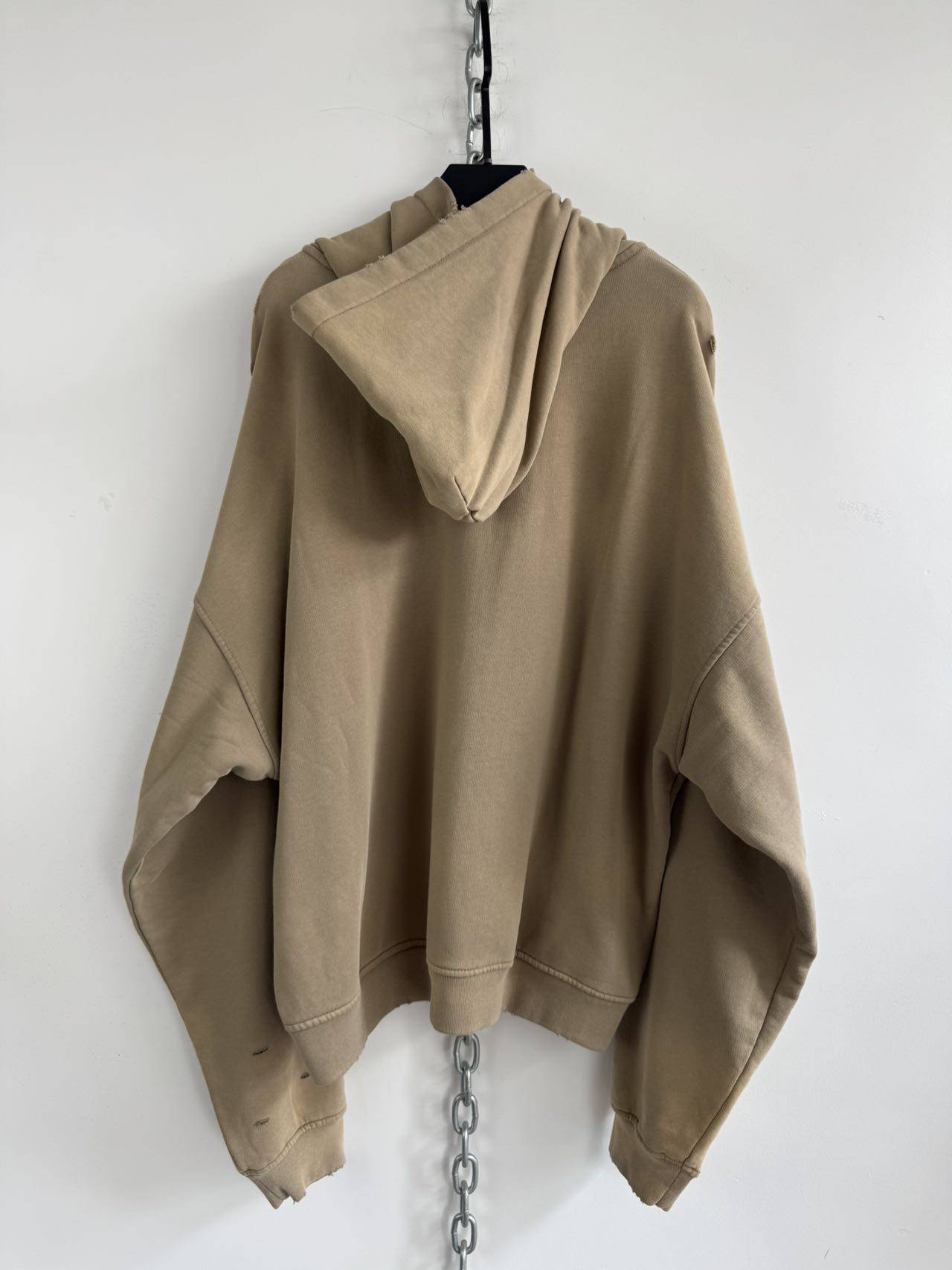 Distressed Zipper Sweatshirt