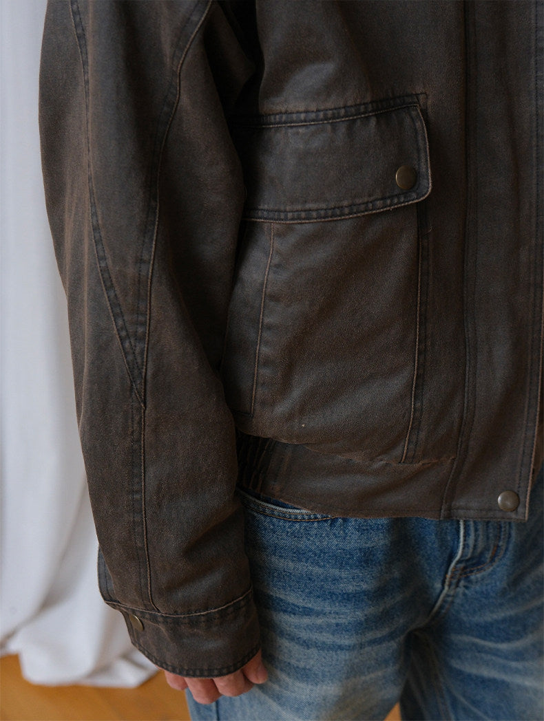 Retro-washed bomber jacket