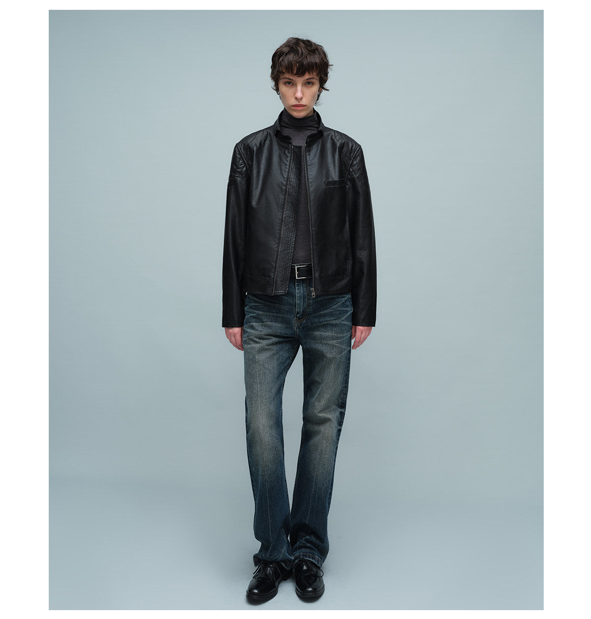 Rider Jacket with Turn-Down Collar