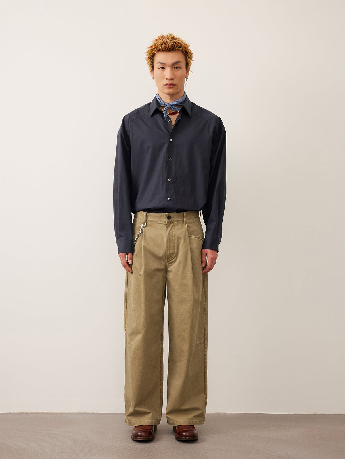 Single Pleated Loose Casual Pants