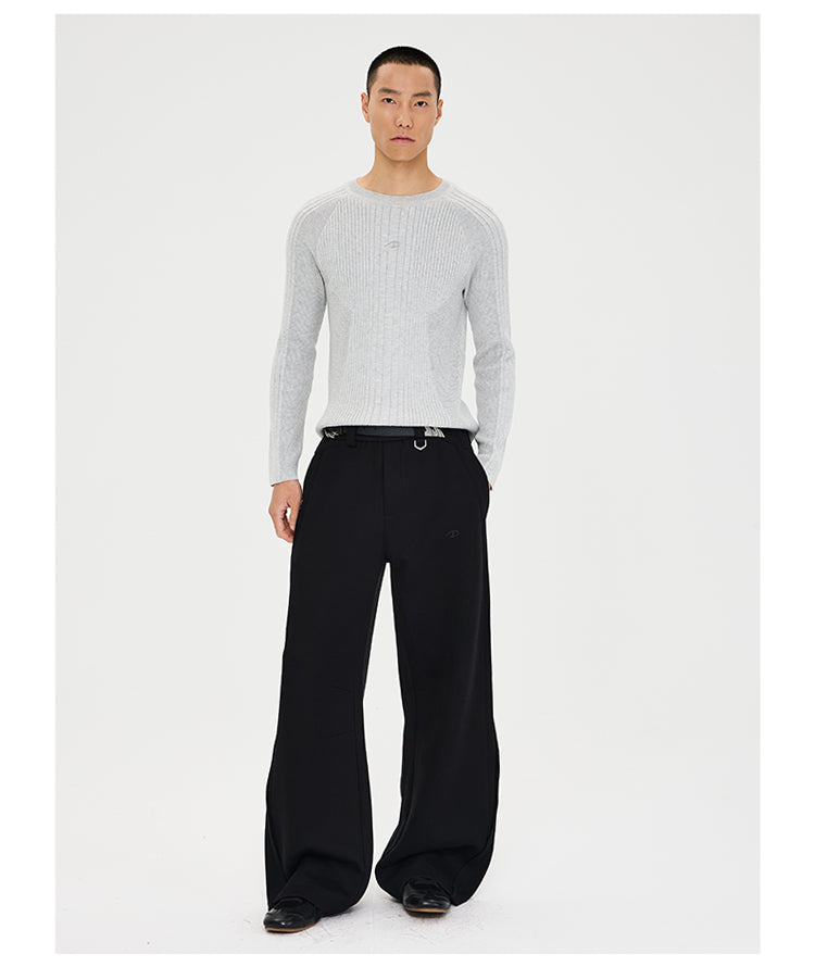 Tight-Fitting Wool Blend Sweater