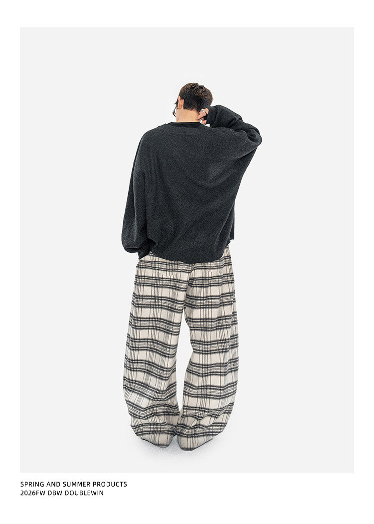 Oversized Wool-Blend V-Neck Sweater