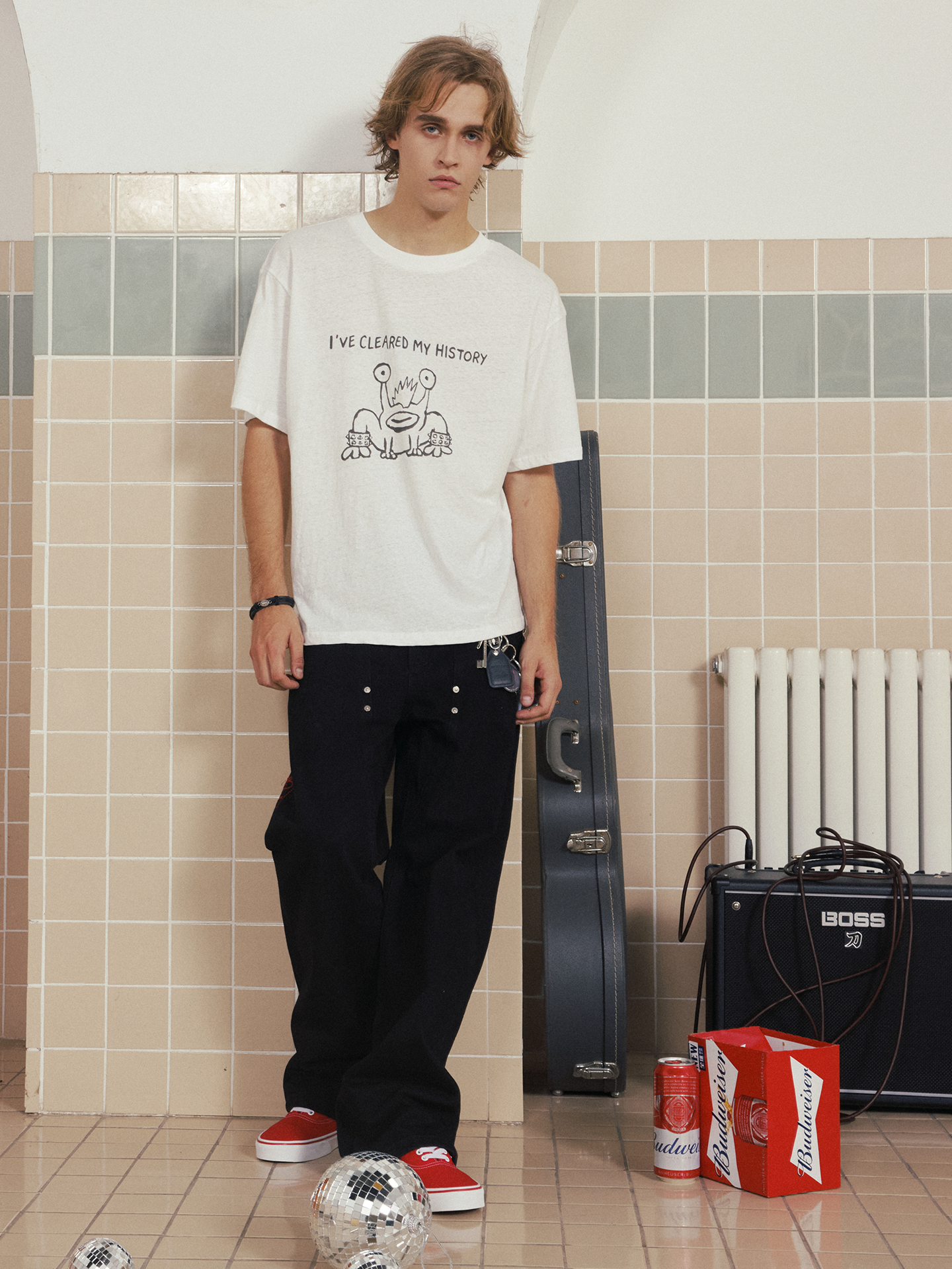Oversized Vintage-Print T-Shirt
