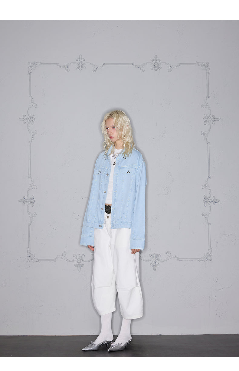 Deconstructed Pattern Denim Jacket